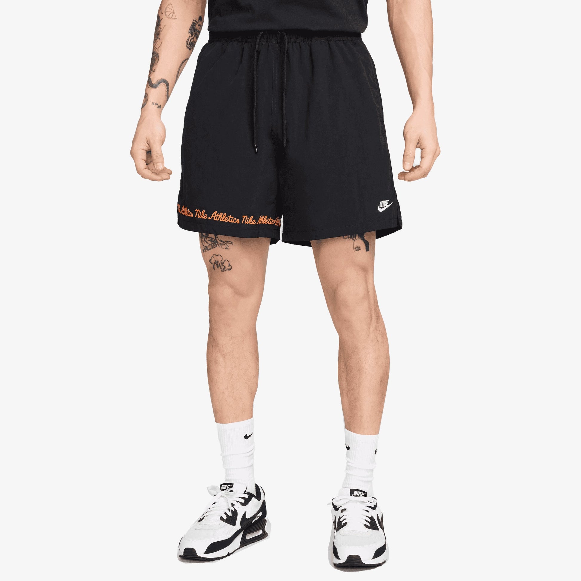 Nike | CLUB FLEECE FLOW SHORTS { BLACK/WHITE