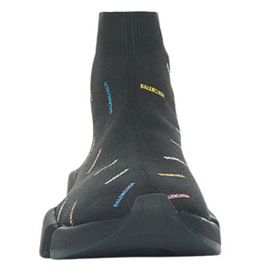 Balenciaga Speed 2.0 Allover Logo Recycled Knit Black Multicolor (Women'S)
