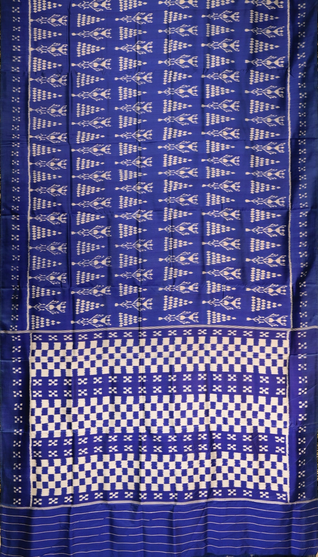 Sky Blue Tribal Body With Pasapali Border Odisha Ikat Contemporary Silk Saree