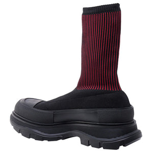 Alexander Mcqueen Tread Slick Sock Boot Black Red