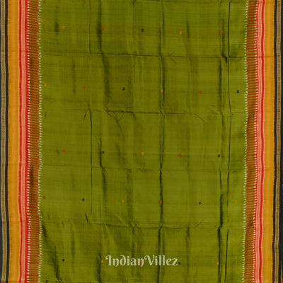 Green Red Kathiphera Odisha Ikat Khandua Silk Saree