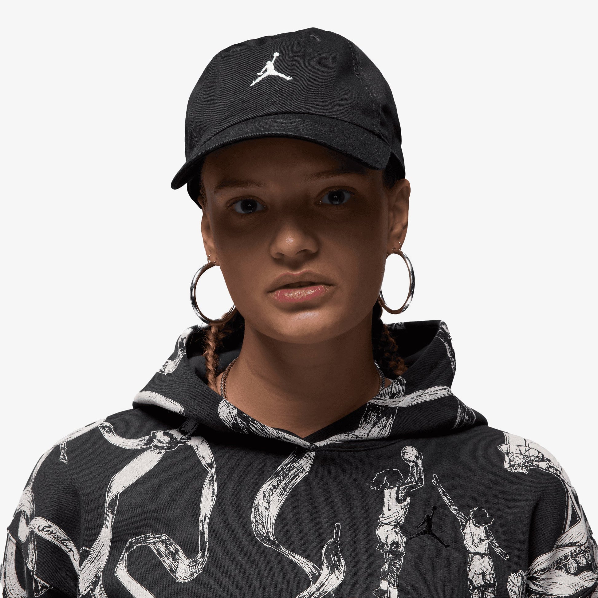 Jordan | UNSTRUCTURED CURVED-BILL HAT { BLACK
