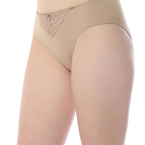 Lace Elegance Bikini Panty - Stucco