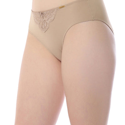 Lace Elegance Bikini Panty - Stucco