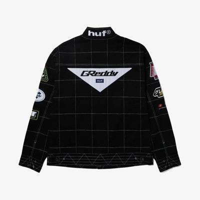 HUF | X GREDDY RACING TEAM JACKET  { BLACK/WHITE