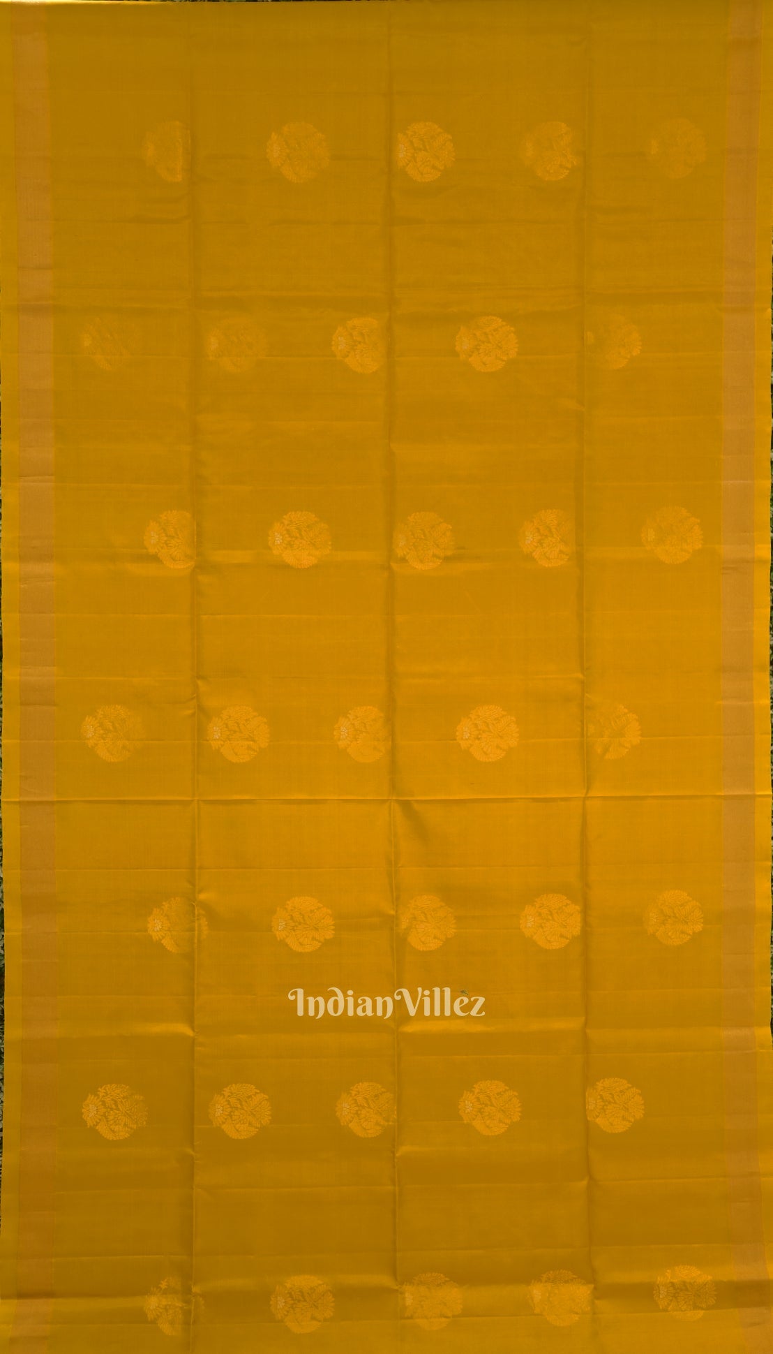 Golden Yellow With Green Pure Kanjivaram Soft Silk Saree