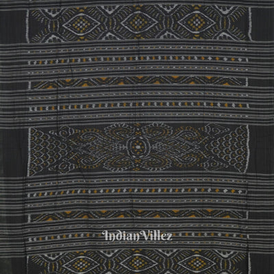 Black Nabarangi Sambalpuri Cotton Saree with Double Anchal