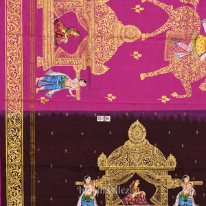 Coffee with Rani Pink Doli Barat /Palki Theme Pattachitra Silk Saree