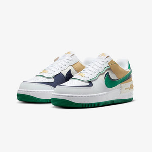 Nike | AIR FORCE 1 SHADOW  { WHITE/MIDNIGHT NAVY-MALACHITE-SESAME