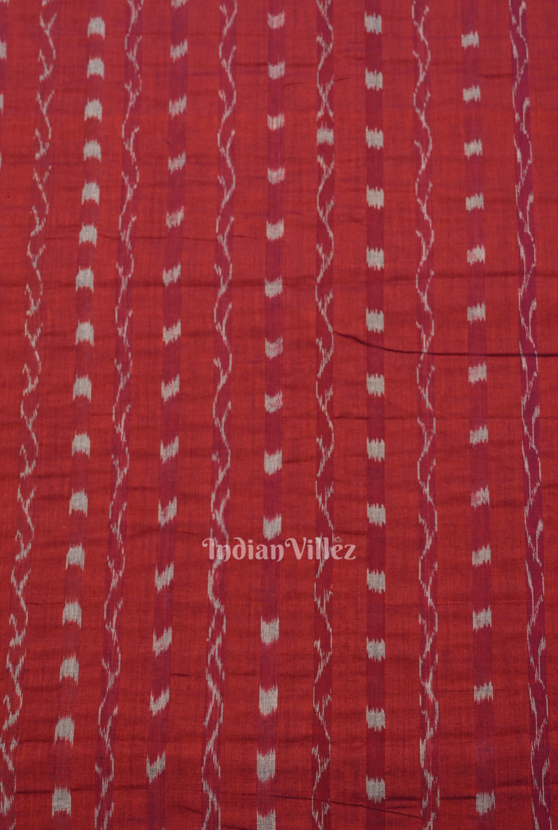 Purple Wine Tipa Design Sambalpuri Ikat Cotton Fabric