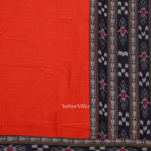 Navy Blue Red Pure Cotton Sambalpuri Dress Material & Dupatta