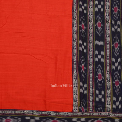 Navy Blue Red Pure Cotton Sambalpuri Dress Material & Dupatta