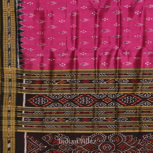 Purple Black Mayur Chandrika Khandua Silk Saree