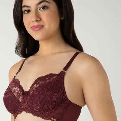 Luxe Support Non-Padded Wired Bra  - Windsor Wine