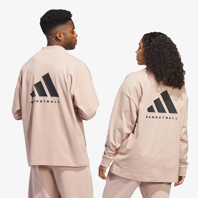 Adidas | BASKETBALL LONG SLEEVE TEE  { ASH PEARL