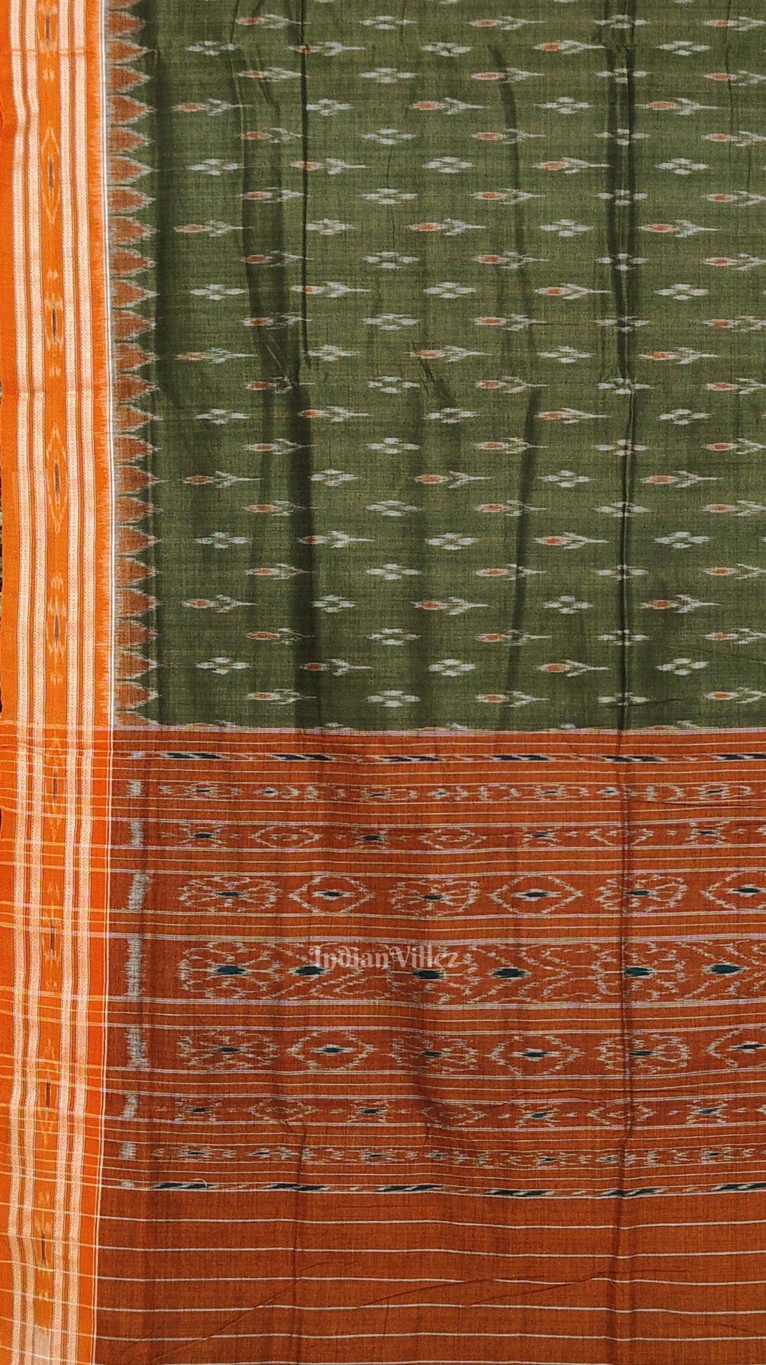 Mehendi Green Mayur Chandrika Maniabandha Cotton Saree