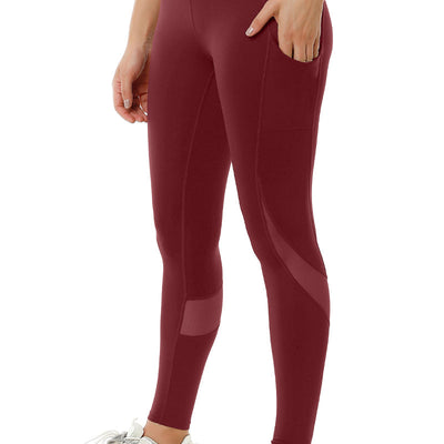 Flaunt Panelled High Rise Active Leggings - Chocolate Truffle