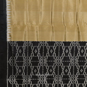 Metallic Gold Black Odisha Ikat Contemporary Designer Saree