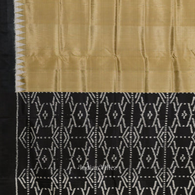 Metallic Gold Black Odisha Ikat Contemporary Designer Saree