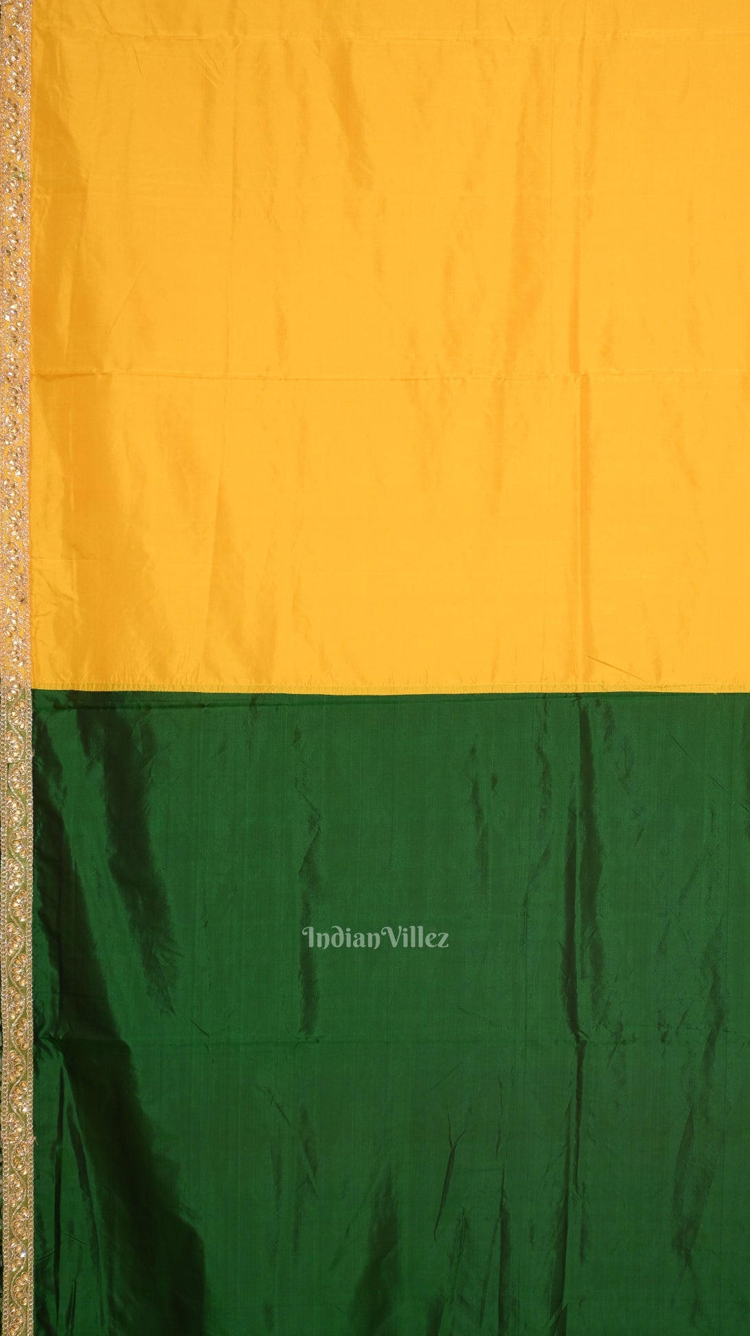 Green Yellow Pure Silk Saree