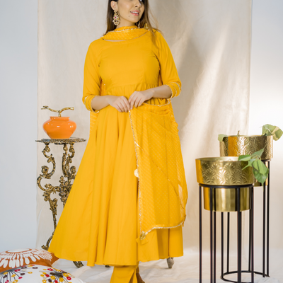 Tangelo Leheriya Suit Set