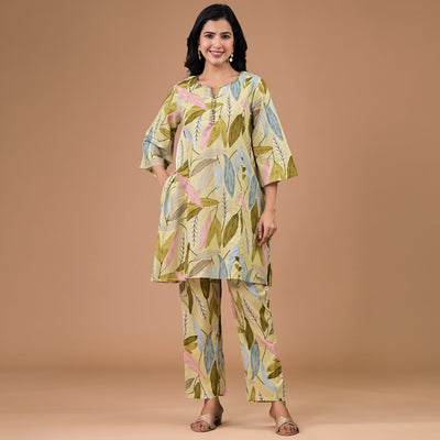 green-printed-pure-cotton-co-ord-set