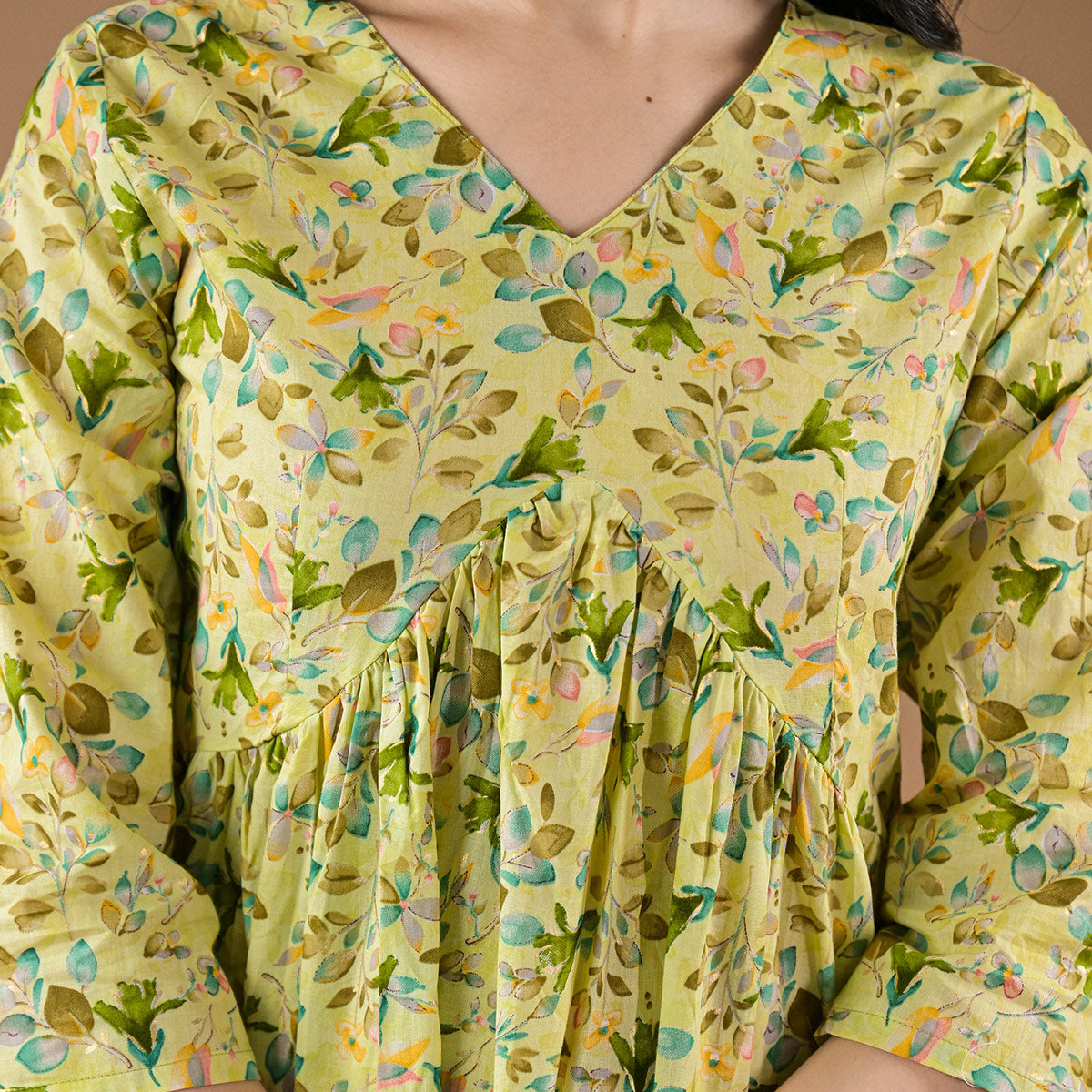 green-floral-printed-pure-cotton-a-line-top