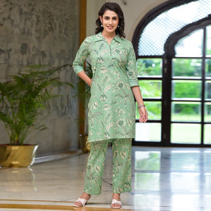 green-floral-printed-pure-cotton-co-ord-set