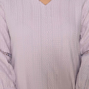 Lavender Dobby Work Pure Cotton Co-Ord Set