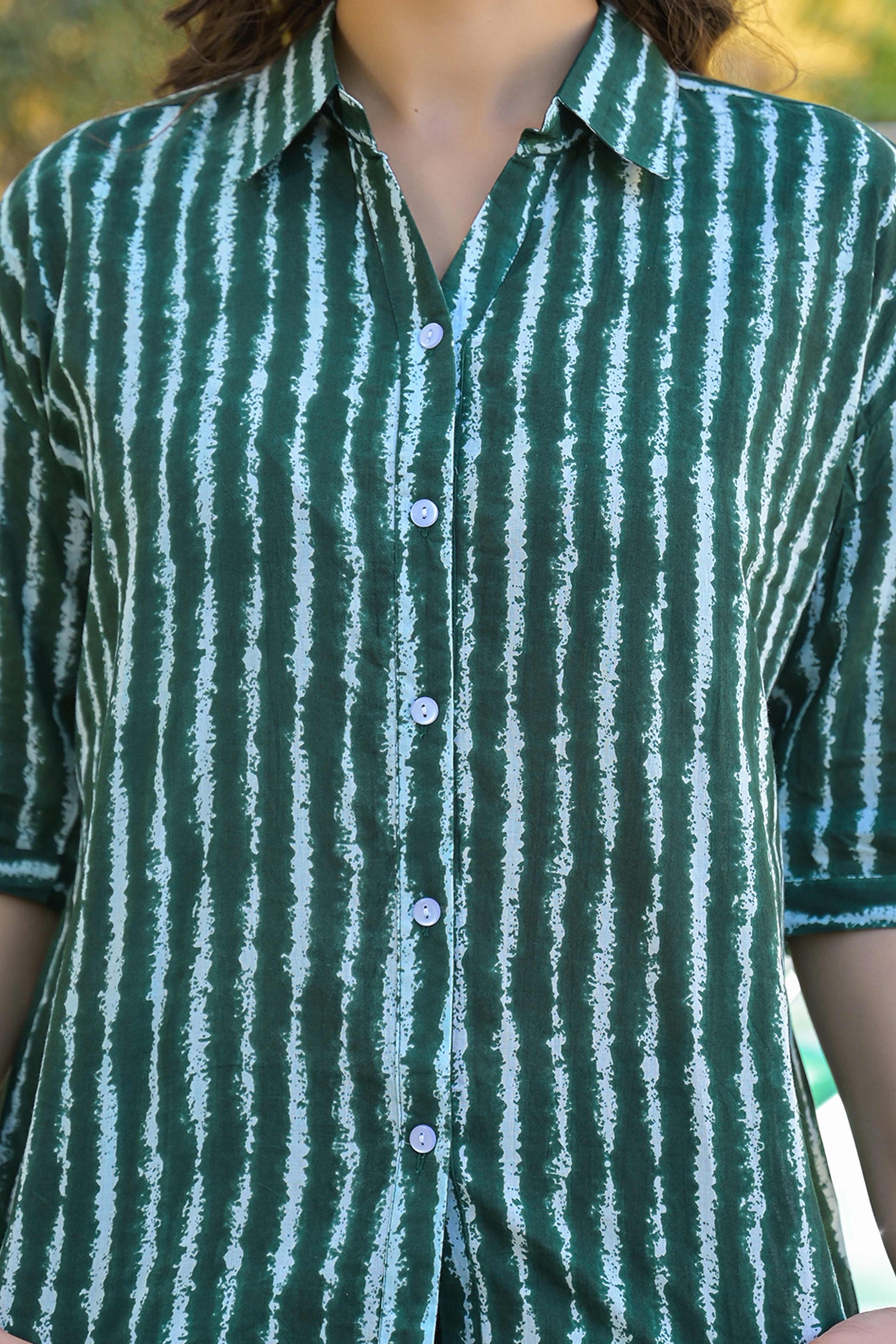 green-striped-printed-pure-cotton-top