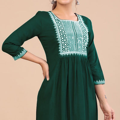 green-embroidered-rayon-kurti-3