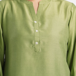 green-solid-poly-chinon-straight-top