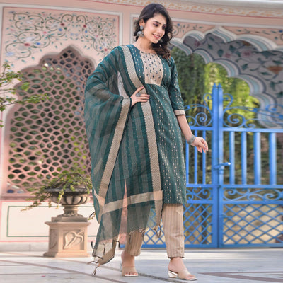 green-woven-pure-cotton-straight-salwar-suit