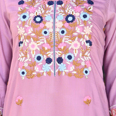 Lavender Sequins Embroidered Viscose Salwar Suit