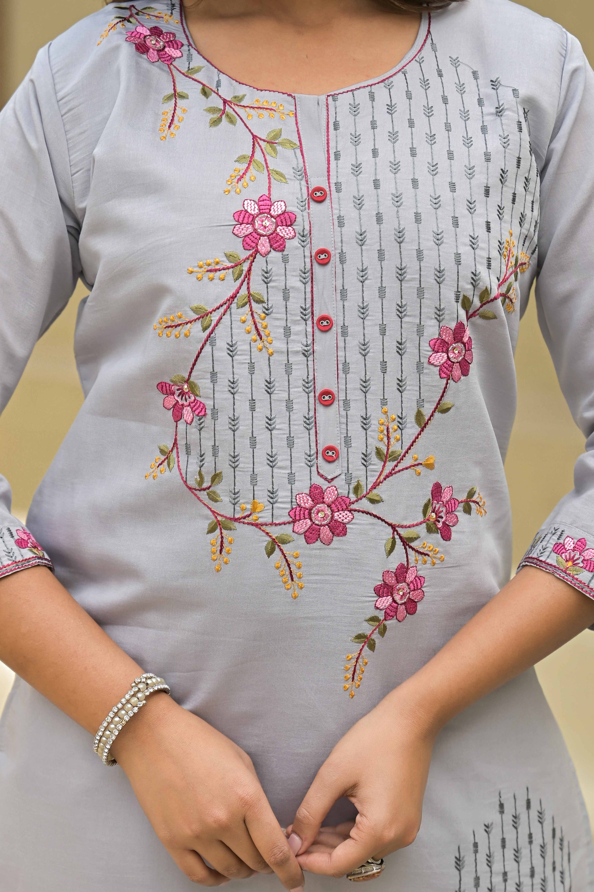 grey-floral-embroidered-chanderi-straight-kurti-with-handwork