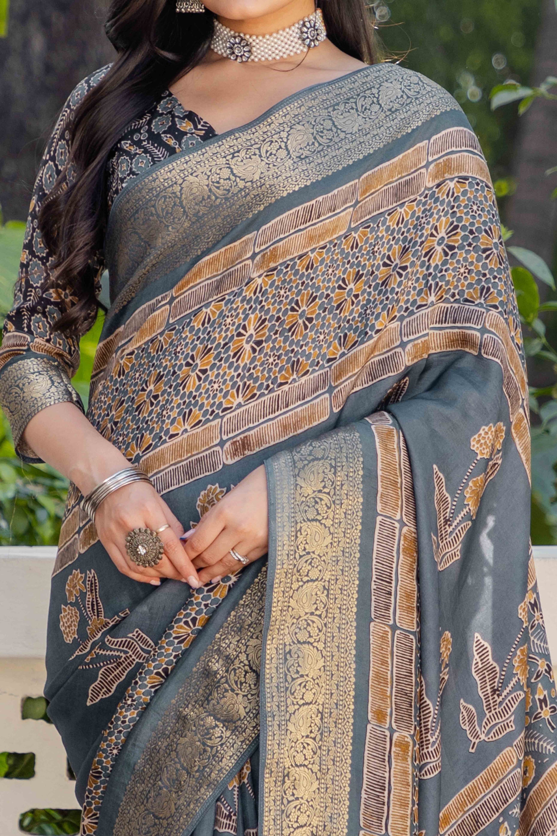 grey-ajrakh-printed-pure-viscose-saree