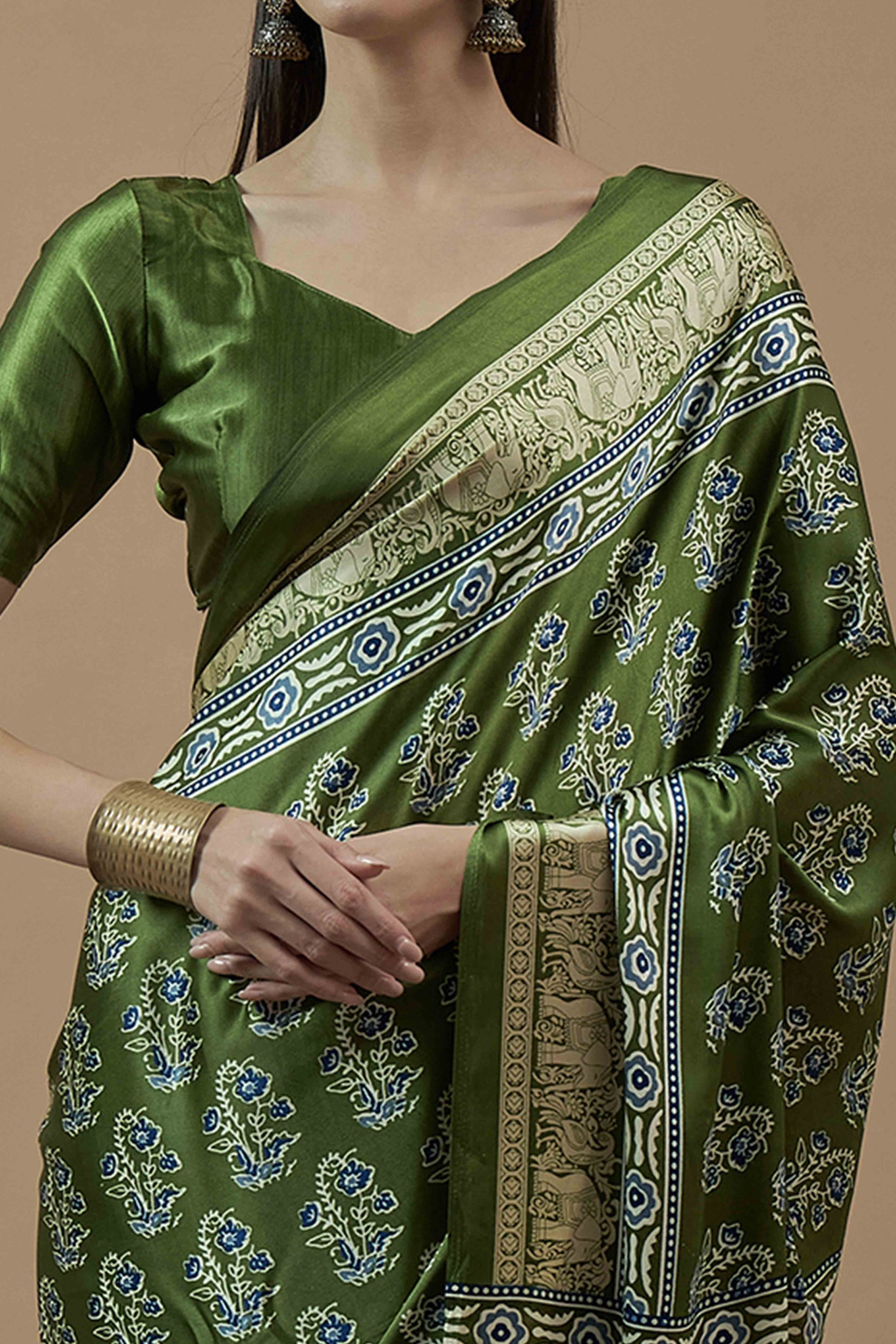 green-floral-ajrakh-printed-satin-saree-with-tassels-17