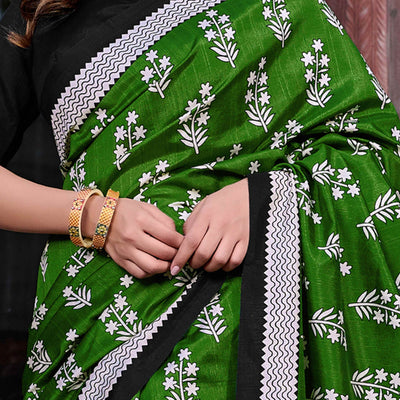 green-black-printed-bhagalpuri-silk-saree