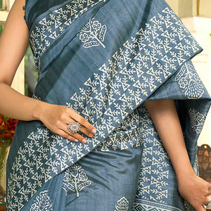 grey-floral-printed-bhagalpuri-silk-saree
