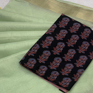 green-woven-solid-cotton-silk-saree-with-tassels