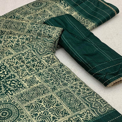 green-ajrakh-printed-tussar-silk-saree