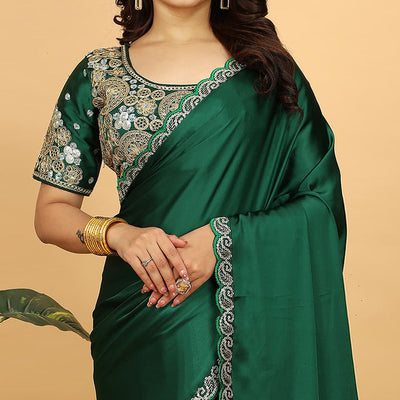 green-solid-satin-saree-with-sequins-embroidered-border