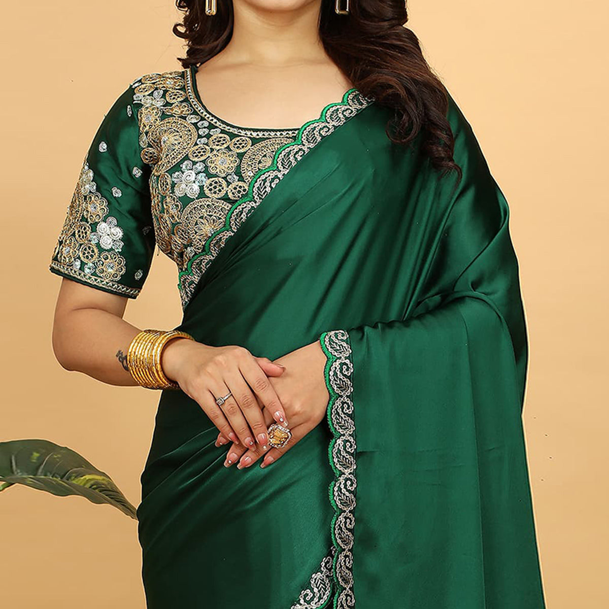 green-solid-satin-saree-with-sequins-embroidered-border