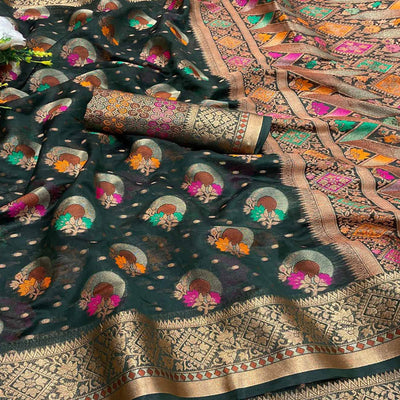 green-woven-organza-saree-with-jacquard-border