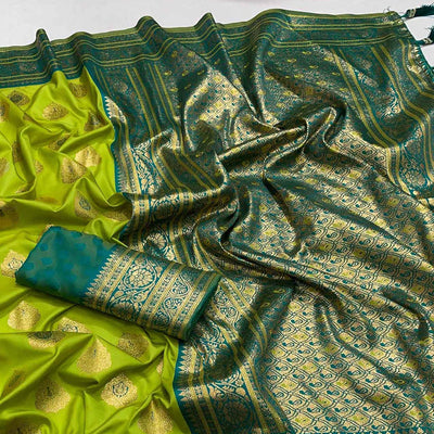 green-butti-work-banarasi-silk-saree