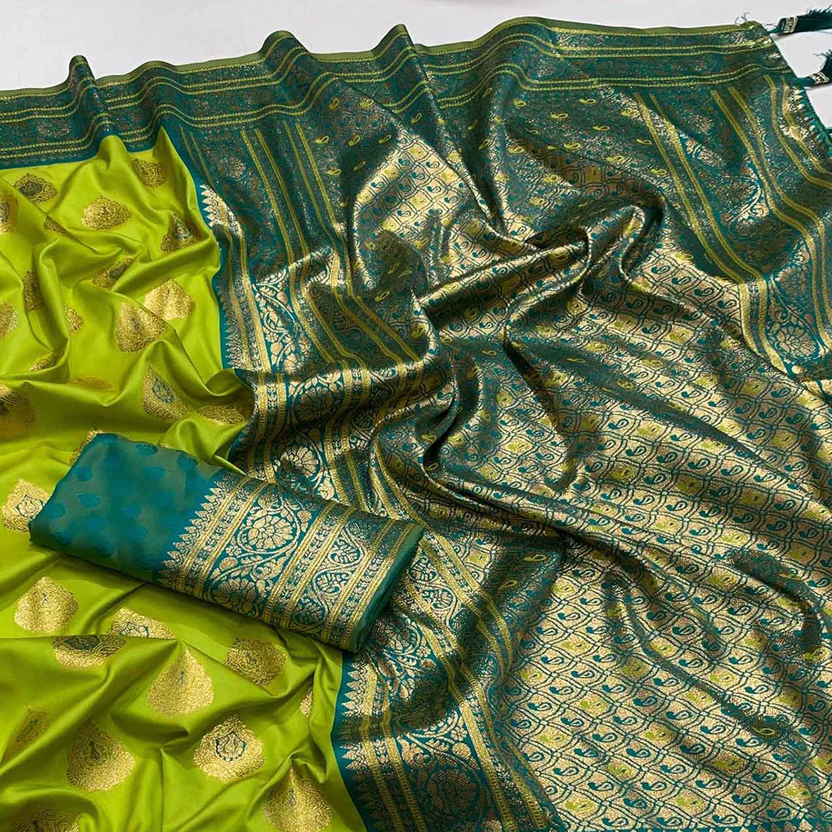 green-butti-work-banarasi-silk-saree