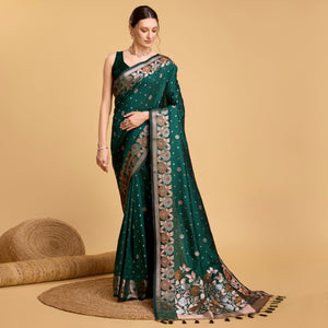 green-floral-woven-banarasi-silk-saree-4
