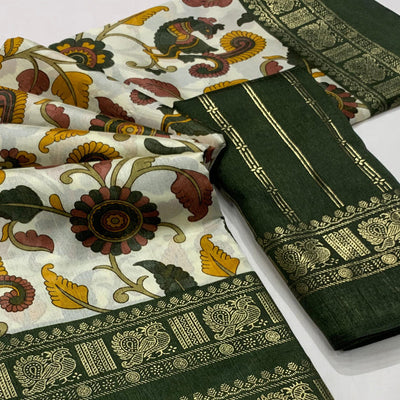 green-floral-printed-dola-silk-saree-7
