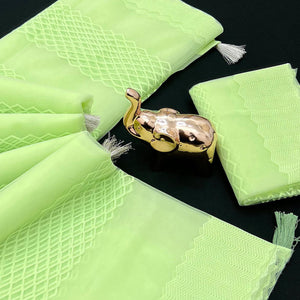 green-woven-thread-work-net-saree-with-tassels