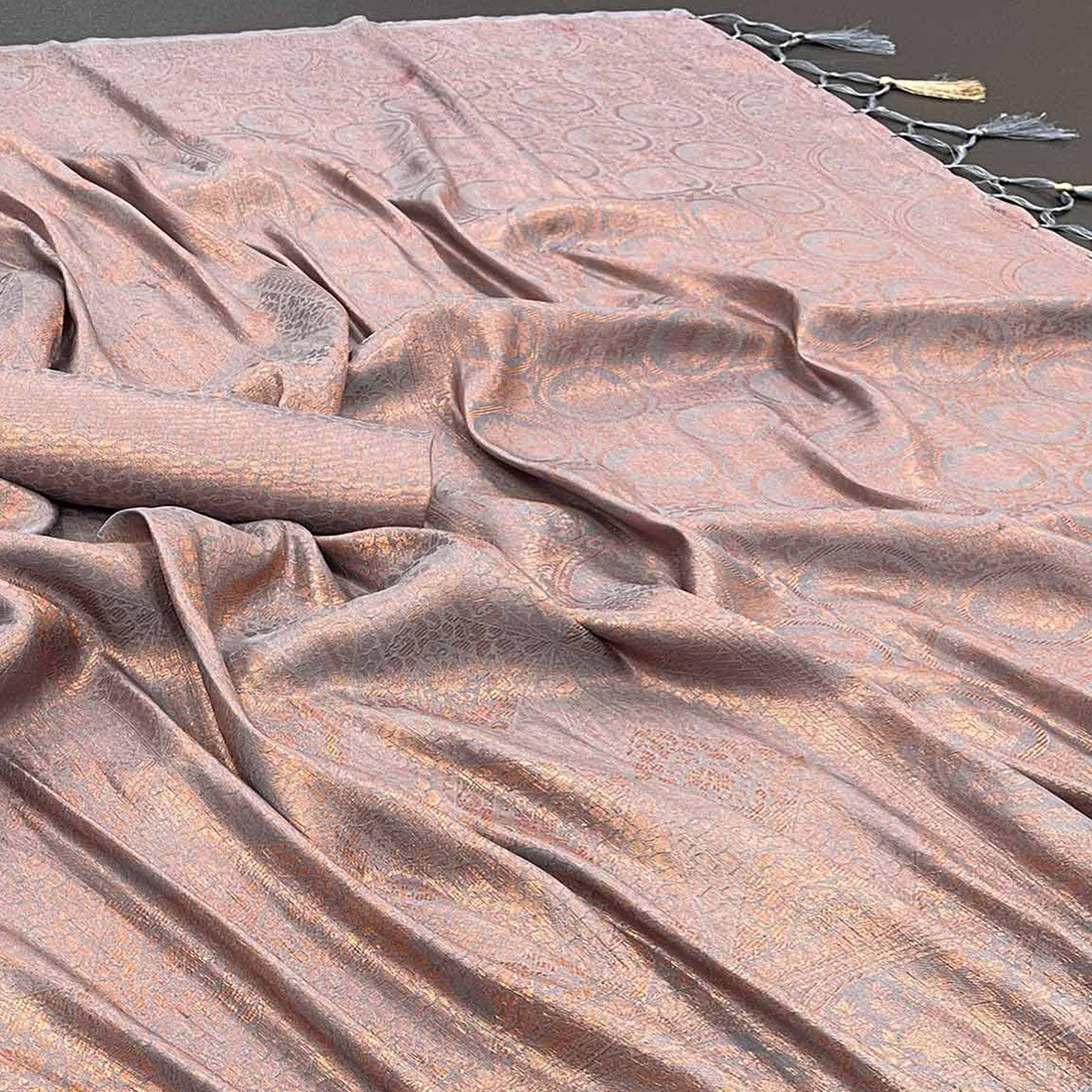 grey-floral-woven-mysore-silk-saree-with-tassels